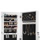 SONGMICS Smykkeskap, Speilskap, St�ende Speil, Helfigursspeil, L�sbar Smykkearrang�r, Gaveid&eacute;, Hvit JJC69WT