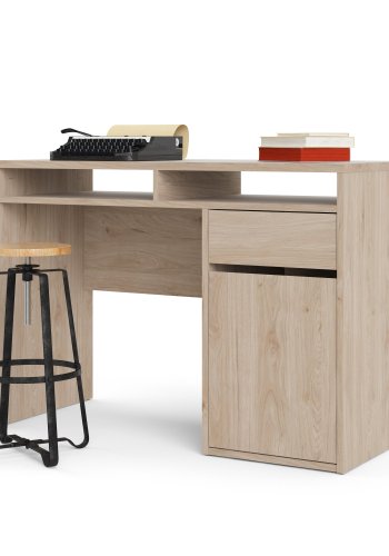 TVILUM Function Plus Schreibtisch, m. 1 Tür, 1 Schublade, 2 Fächer - Naturfolie/Spanplatte (110,2x48,2)
