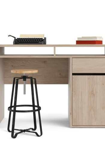 TVILUM Function Plus Schreibtisch, m. 1 Tür, 1 Schublade, 2 Fächer - Naturfolie/Spanplatte (110,2x48,2)