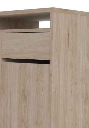 TVILUM Function Plus Schreibtisch, m. 1 Tür, 1 Schublade, 2 Fächer - Naturfolie/Spanplatte (110,2x48,2)