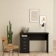 TVILUM Function Plus Schreibtisch, mit 1 Fach und 4 Schubladen – MDF aus schwarzer Esche (110 x 48,5)