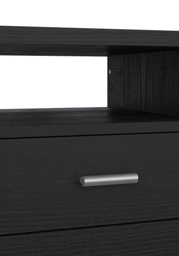 TVILUM Function Plus skrivebord, m. 1 rum og 4 skuffer - sort ask MDF (110x48,5)