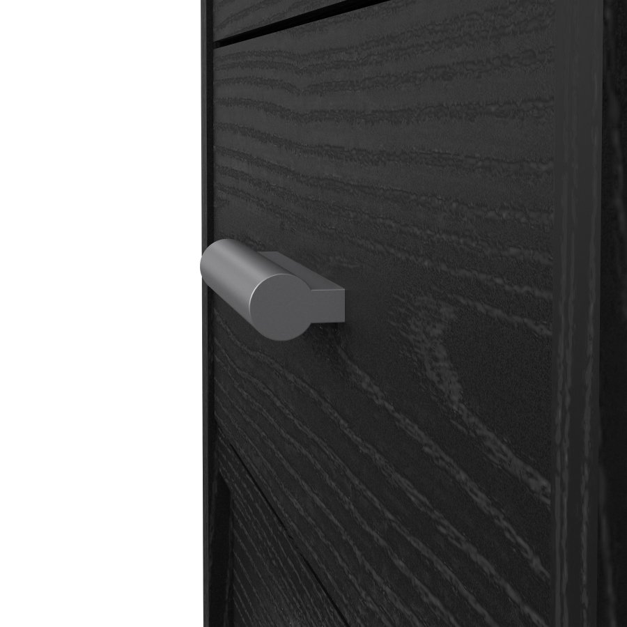 TVILUM Function Plus Schreibtisch, mit 1 Fach und 4 Schubladen – MDF aus schwarzer Esche (110 x 48,5)