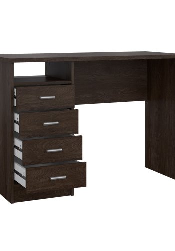 TVILUM Function Plus Schreibtisch, mit 1 Fach und 4 Schubladen - Rovere Gessato dunkles MDF (110x48,5)