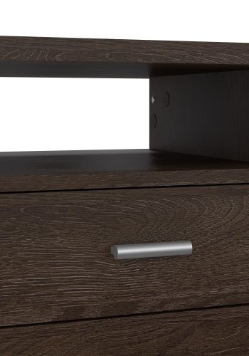 TVILUM Function Plus Schreibtisch, mit 1 Fach und 4 Schubladen - Rovere Gessato dunkles MDF (110x48,5)