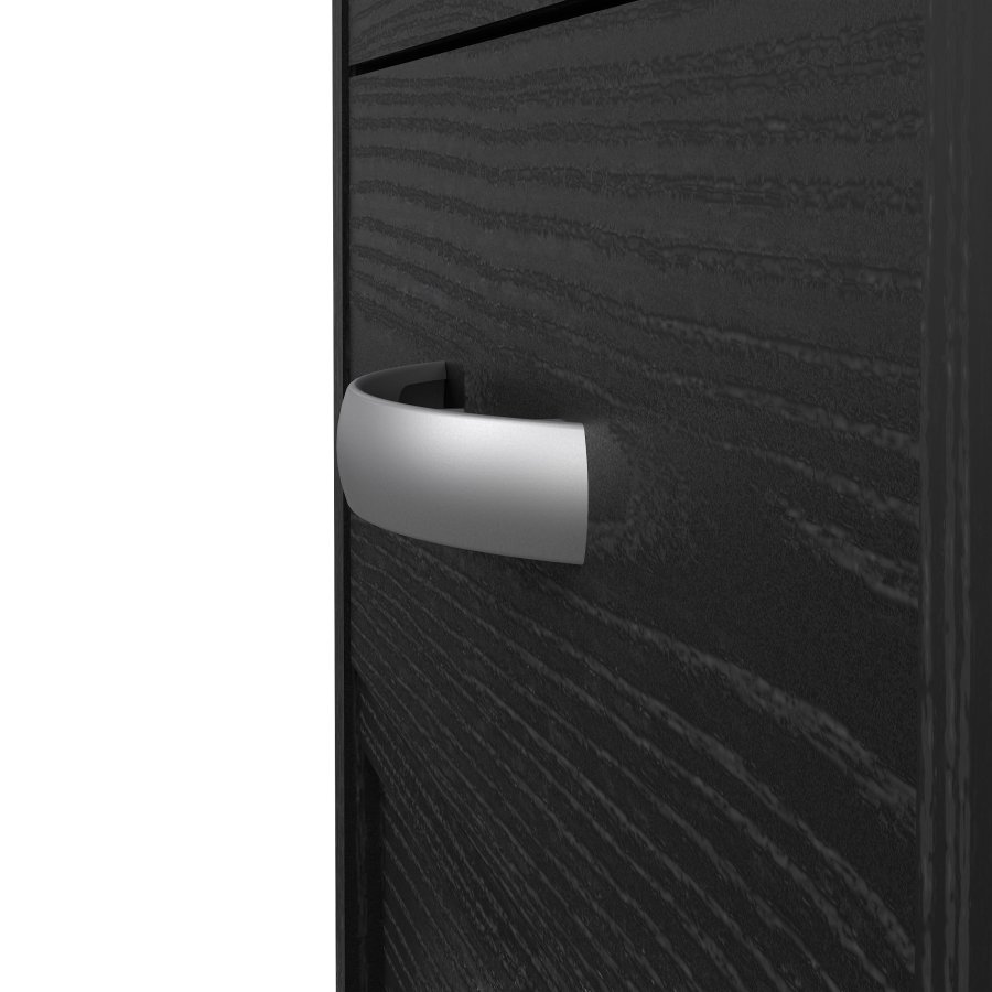 TVILUM Function Plus Schreibtisch, mit 1 Fach und 5 Schubladen – MDF aus schwarzer Esche (109,3 x 48,5)