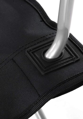 SONGMICS campingstol, med armlener, koppholder, sammenleggbar - svart stoff og st�l (sett med 2)
