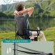 SONGMICS �ndbare Campingstole, Sammenklappelige Udend�rsstole S�t med 2, H�j Ryg, Justerbare Arml�n, Drikkeholder, V�gtkapacitet 147 kg, Til Sportshave Bagg�rd, Bl�ksort UGCB028B02