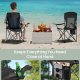 SONGMICS �ndbare Campingstole, Sammenklappelige Udend�rsstole S�t med 2, H�j Ryg, Justerbare Arml�n, Drikkeholder, V�gtkapacitet 147 kg, Til Sportshave Bagg�rd, Bl�ksort UGCB028B02