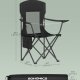 SONGMICS �ndbare Campingstole, Sammenklappelige Udend�rsstole S�t med 2, H�j Ryg, Justerbare Arml�n, Drikkeholder, V�gtkapacitet 147 kg, Til Sportshave Bagg�rd, Bl�ksort UGCB028B02