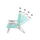 SONGMICS GCB065C01 b�rbar strandstol, m. arml�n, 4 pos. rygl�n, sammenklappelig - gr�n stof og aluminium