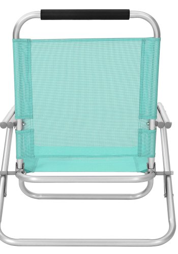 SONGMICS GCB065C01 b�rbar strandstol, m. arml�n, 4 pos. rygl�n, sammenklappelig - gr�n stof og aluminium