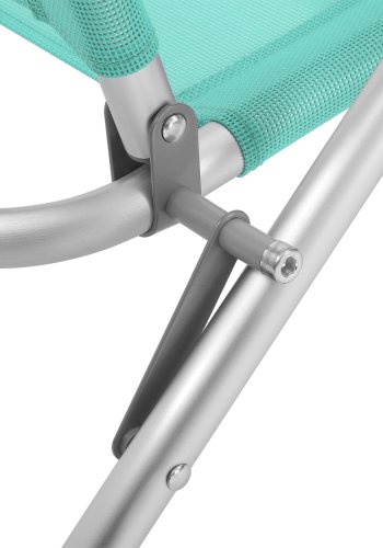 SONGMICS GCB065C01 b�rbar strandstol, m. arml�n, 4 pos. rygl�n, sammenklappelig - gr�n stof og aluminium