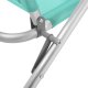 SONGMICS GCB065C01 b�rbar strandstol, m. arml�n, 4 pos. rygl�n, sammenklappelig - gr�n stof og aluminium