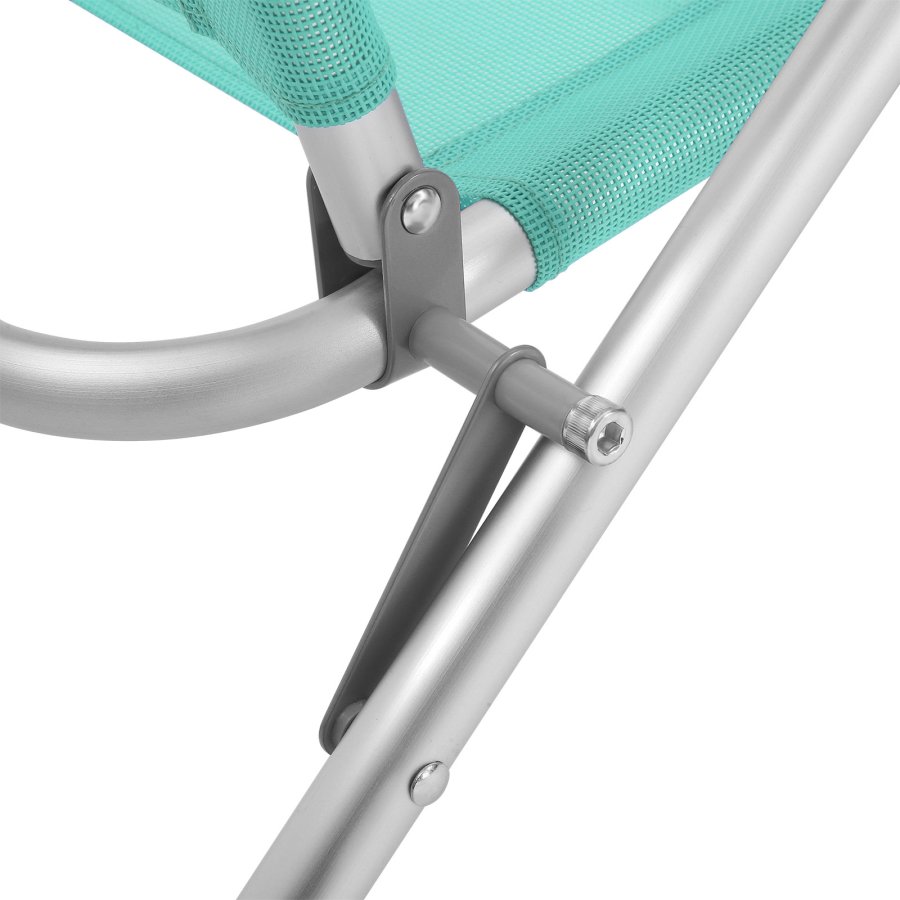 SONGMICS GCB065C01 b�rbar strandstol, m. arml�n, 4 pos. rygl�n, sammenklappelig - gr�n stof og aluminium