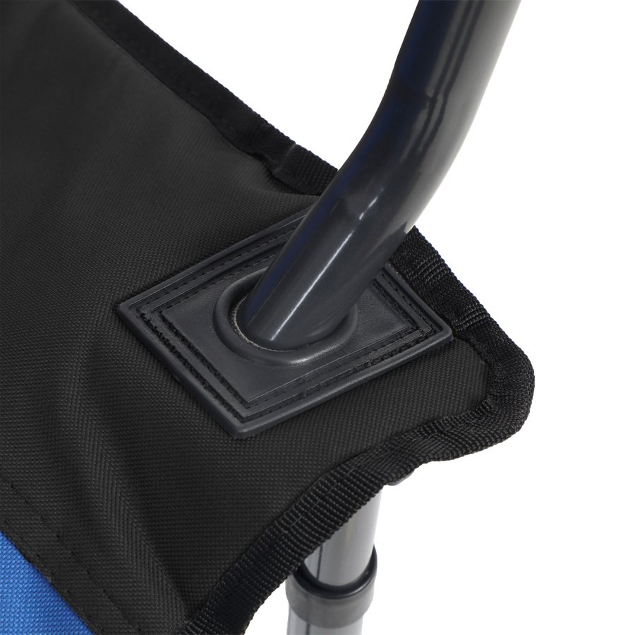 SONGMICS GCB06BU campingstol, m. arml�n, kopholder, foldbar - bl� stof og gr� st�l