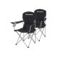 SONGMICS GCB08BK campingstol, m. arml�n, kopholder, foldbar - sort stof og st�l (s�t med 2)