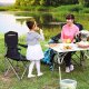 SONGMICS GCB08BK campingstol, m. arml�n, kopholder, foldbar - sort stof og st�l (s�t med 2)