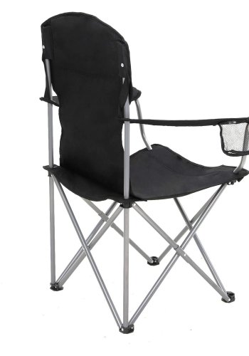 SONGMICS GCB08BK campingstol, m. arml�n, kopholder, foldbar - sort stof og st�l (s�t med 2)