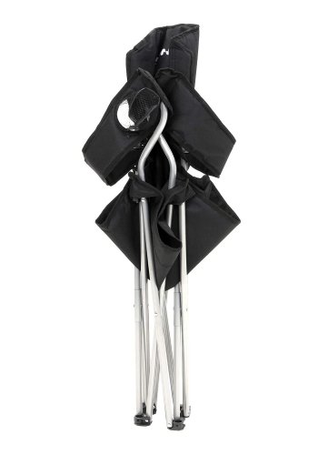 SONGMICS GCB08BK campingstol, m. arml�n, kopholder, foldbar - sort stof og st�l (s�t med 2)