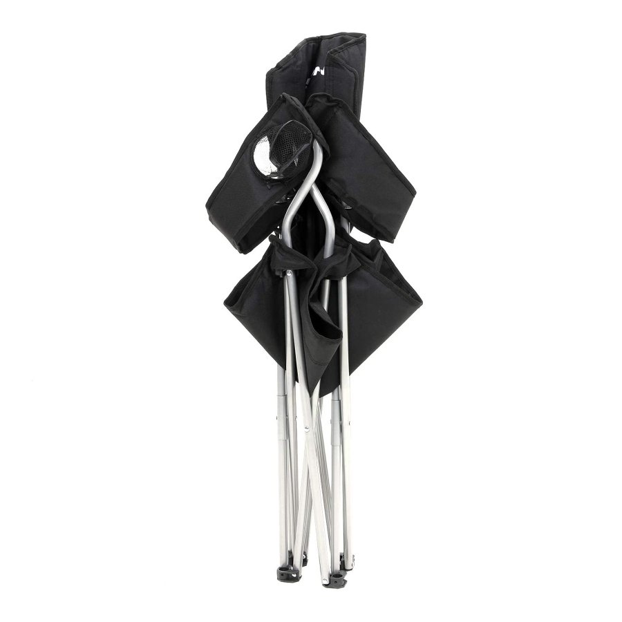 SONGMICS GCB08BK campingstol, m. arml�n, kopholder, foldbar - sort stof og st�l (s�t med 2)