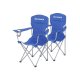 SONGMICS GCB08BU campingstol, m. arml�n, kopholder, foldbar - bl� stof og st�l (s�t med 2)