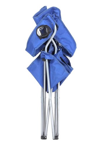 SONGMICS GCB08BU campingstol, m. arml�n, kopholder, foldbar - bl� stof og st�l (s�t med 2)