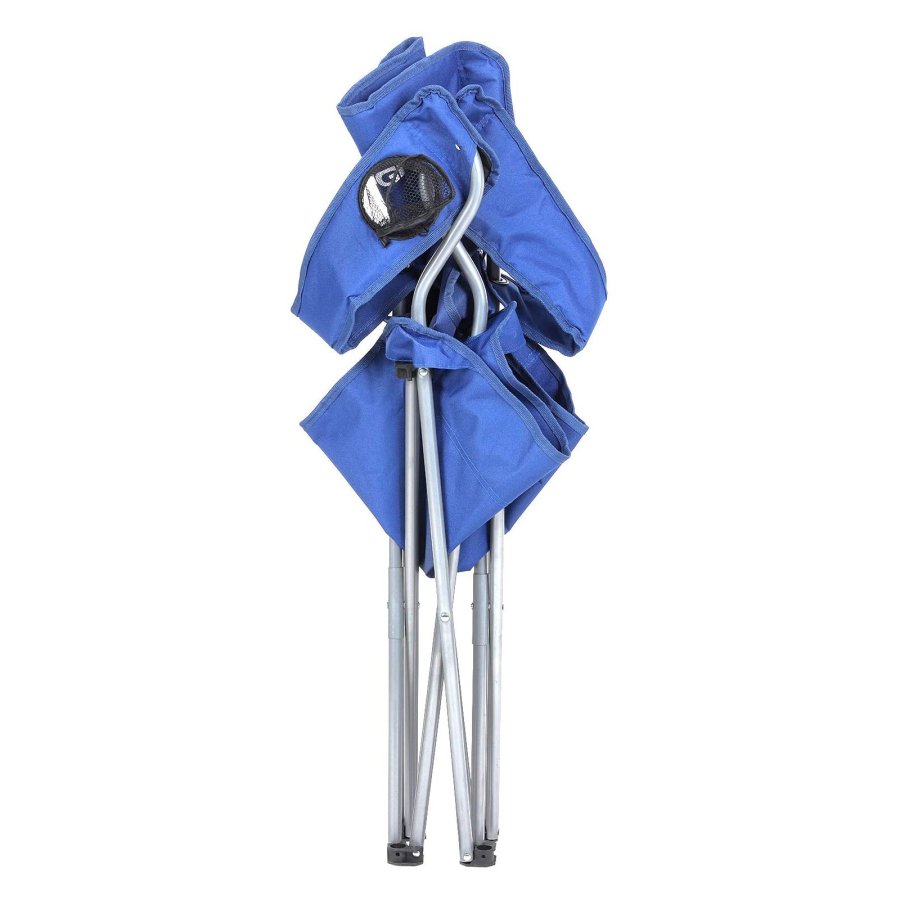 SONGMICS GCB08BU campingstol, m. arml�n, kopholder, foldbar - bl� stof og st�l (s�t med 2)
