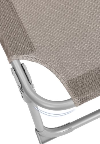SONGMICS GCB192K01 solseng, m. nakkest�tte, justerbar rygl�n, solsk�rm, foldbar - taupe stof og st�l (53x193)