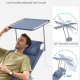 SONGMICS liggestol, foldbar liggestol, solseng, 193 x 53 x 29 cm, maks. belastning 150 kg, med solsk�rm, nakkest�tte, justerbar rygl�n, l�nestol til terrasse, pool, have, bl� GCB192Q01