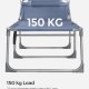 SONGMICS liggestol, foldbar liggestol, solseng, 193 x 53 x 29 cm, maks. belastning 150 kg, med solsk�rm, nakkest�tte, justerbar rygl�n, l�nestol til terrasse, pool, have, bl� GCB192Q01