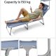 SONGMICS liggestol, foldbar liggestol, solseng, 193 x 53 x 29 cm, maks. belastning 150 kg, med solsk�rm, nakkest�tte, justerbar rygl�n, l�nestol til terrasse, pool, have, bl� GCB192Q01