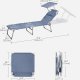 SONGMICS liggestol, foldbar liggestol, solseng, 193 x 53 x 29 cm, maks. belastning 150 kg, med solsk�rm, nakkest�tte, justerbar rygl�n, l�nestol til terrasse, pool, have, bl� GCB192Q01