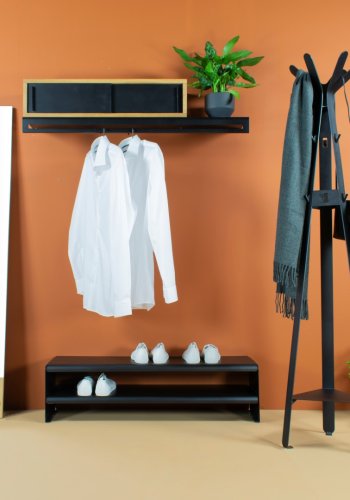 SPINDER DESIGN Onpa skostativ, m. 2 hyller - svart stl (B:101,5)