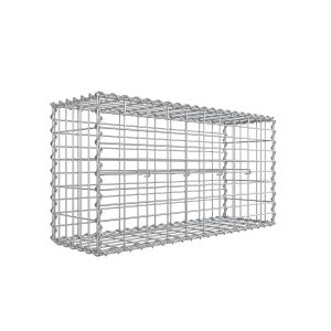 SONGMICS Gabionkurv, Metal Gabionbur med 5 x 10 cm net til sten, Galvaniseret, Havedekorationsv�gskillev�g, 100 x 50 x 30 cm, S�lv GGB153