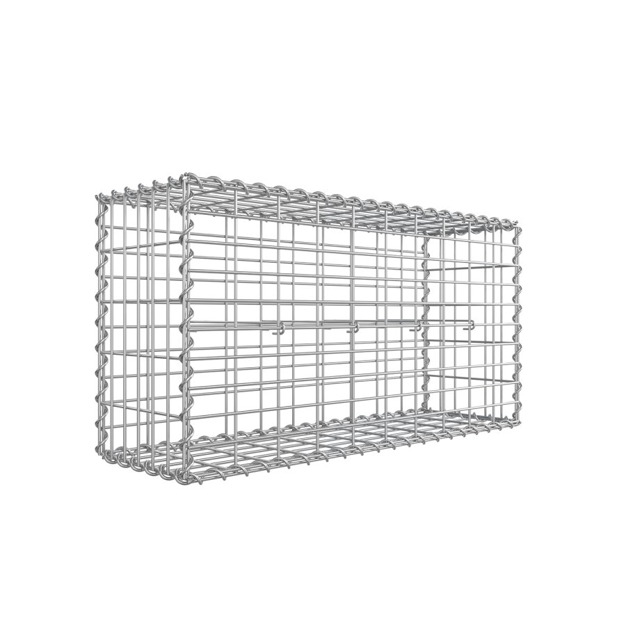 SONGMICS Gabionkurv, Metal Gabionbur med 5 x 10 cm net til sten, Galvaniseret, Havedekorationsv�gskillev�g, 100 x 50 x 30 cm, S�lv GGB153