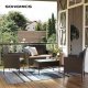 SONGMICS GGF004K05 Balkon Havem�bels�t PE Polyrattan Lounges�t Havem�bler Udend�rs til Terrasse Balkon Have Brun Taupe