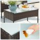 SONGMICS GGF004K05 Balkon Havem�bels�t PE Polyrattan Lounges�t Havem�bler Udend�rs til Terrasse Balkon Have Brun Taupe