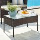 SONGMICS GGF004K05 Balkon Havem�bels�t PE Polyrattan Lounges�t Havem�bler Udend�rs til Terrasse Balkon Have Brun Taupe