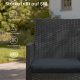 SONGMICS GGF010B01 udend�rs lounges�t, m. 1 sidebord, 2 stole, hynder - glas, sort polyrattan og st�l (s�t med 3)