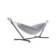 SONGMICS H�ngek�je med Stativ, 210 x 150 cm H�ngek�je, 5 Justerbare H�jder, B�rbar H�ngek�je med Metalramme, Belastningskapacitet 240 kg, Terrasse, Have, Veranda, Sort Stativ og Gr� H�ngek�je GHS001G01