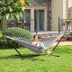 SONGMICS H�ngek�je med Stativ, 210 x 150 cm H�ngek�je, 5 Justerbare H�jder, B�rbar H�ngek�je med Metalramme, Belastningskapacitet 240 kg, Terrasse, Have, Veranda, Sort Stativ og Gr� H�ngek�je GHS001G01