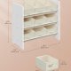 SONGMICS Leget�jsorganisator, B�rneleget�jshylde med 9 kasser af ikke-v�vet stof, til b�rnev�relse og legerum, Rummelig, 29,5 x 62,5 x 60 cm, Cloud White GKR033W10