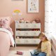 SONGMICS Leget�jsorganisator, B�rneleget�jshylde med 9 kasser af ikke-v�vet stof, til b�rnev�relse og legerum, Rummelig, 29,5 x 62,5 x 60 cm, Cloud White GKR033W10