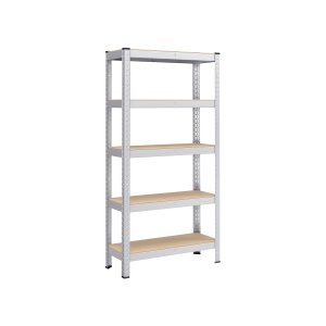 SONGMICS 5-etagers reol, st�lreol til opbevaring, boltl�s montering, til garage, skur, lasteevne 650 kg, 30 x 75 x 150 cm, s�lv GLR030E01