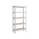 SONGMICS 5-etagers reol, st�lreol til opbevaring, boltl�s montering, til garage, skur, lasteevne 650 kg, 30 x 75 x 150 cm, s�lv GLR030E01