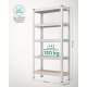 SONGMICS 5-etagers reol, st�lreol til opbevaring, boltl�s montering, til garage, skur, lasteevne 650 kg, 30 x 75 x 150 cm, s�lv GLR030E01