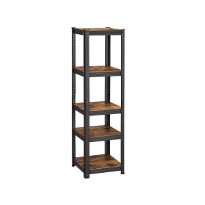 SONGMICS reol, 37 x 37 x 150 cm, 400 kg lasteevne (80 kg pr. hylde), industriel, justerbare opbevaringshylder, til stue, k�kken, garage, rustik brun og sort GLR037B01