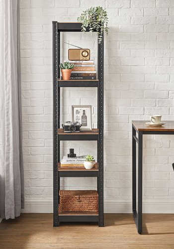 SONGMICS GLR037B01 k�kkenreol, m. 5 hylder - rustik brun sp�nplade og sort st�l