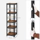 SONGMICS reol, 37 x 37 x 150 cm, 400 kg lasteevne (80 kg pr. hylde), industriel, justerbare opbevaringshylder, til stue, k�kken, garage, rustik brun og sort GLR037B01